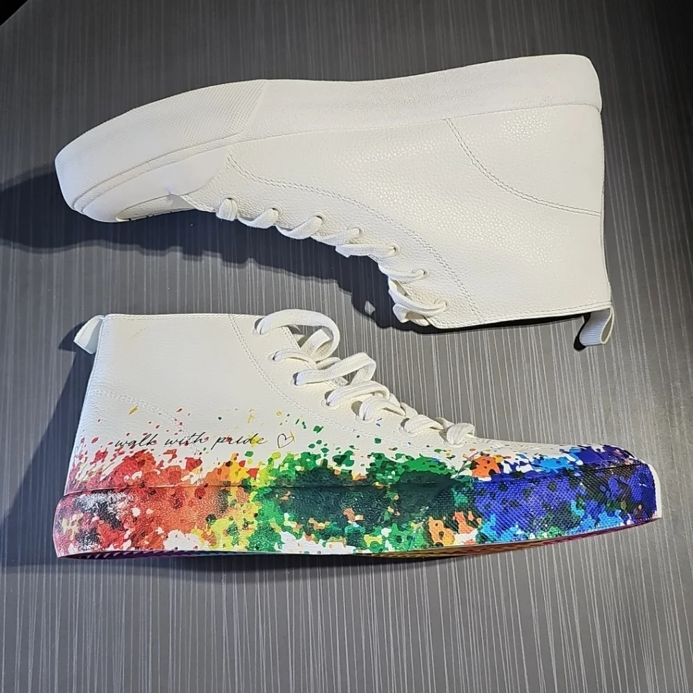 Dolce Vita Brycen‎ Pride White Leather, Women’s 11/ Men's 9, Walk With Pride